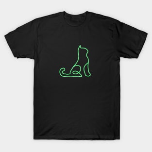 Meow in Neon Green T-Shirt